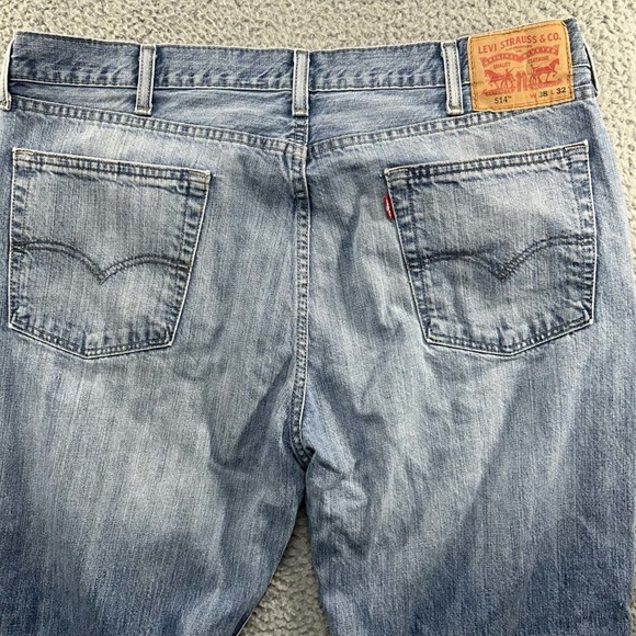Levis 514 Jeans Mens 38 (36X31) Regular Straight Blue Denim Clean - Picture 13 of 15